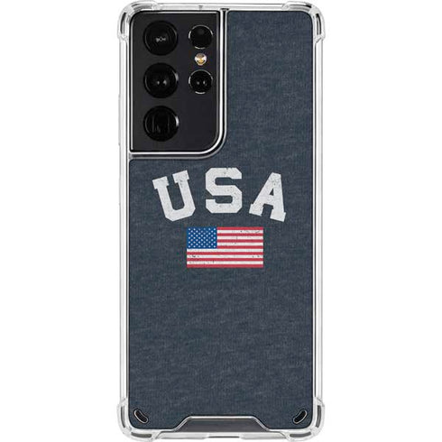 USA with American Flag Galaxy S21 Ultra 5G Clear Case